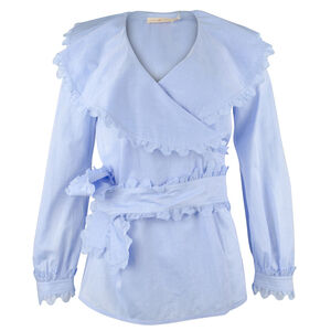 NWT Tory Burch Scalloped Cotton Wrap Shirt-WPM-10 $298